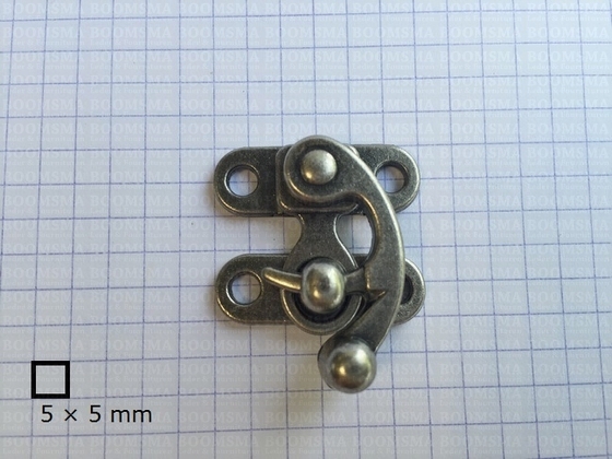 Hook-eye lock antique/mat silver  swing bag clasp small (2,5 × 3 cm)  - pict. 4