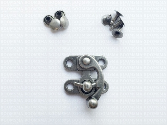 Hook-eye lock antique/mat silver  haak-oog klein (2,5 × 3 cm)  - pict. 5