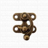Hook-eye lock antique brass plated hook-eye small (2,5 × 3 cm) (ea)