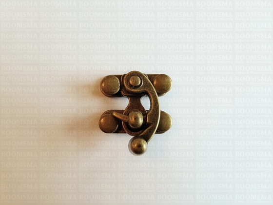 Hook-eye lock antique brass plated hook-eye small (2,5 × 3 cm) (ea) - pict. 3