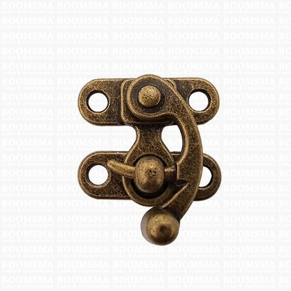Hook-eye lock antique brass plated hook-eye small (2,5 × 3 cm) (ea) - pict. 1