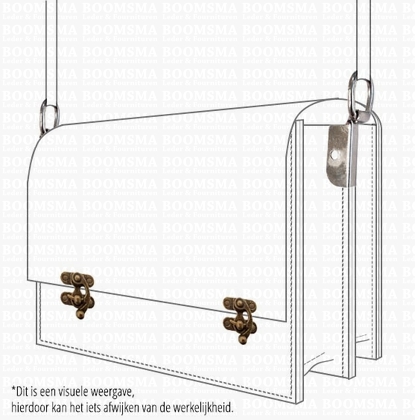 Hook-eye lock antique brass plated swing bag clasp small (2,5 × 3 cm) (ea) - pict. 2