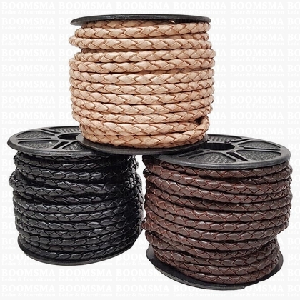 Leather bolo cord  brown thickness Ø 3 a 4 mm, 10 meter (ea) - pict. 1