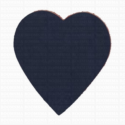 leather keychain/fobs  ALT. - heart big blue  6 × 5,5 cm - pict. 1