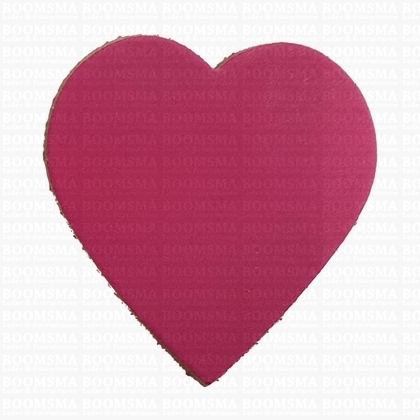 leather keychain/fobs  ALT. - heart big Hard pink  6 × 5,5 cm - pict. 1