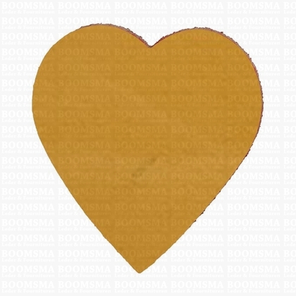 leather keychain/fobs  ALT. - heart big ochre  6 × 5,5 cm - pict. 1