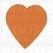 leather keychain/fobs  ALT. - heart big orange  6 × 5,5 cm - pict. 1