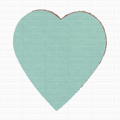 leather keychain/fobs  ALT. - heart big Pistachio 6 × 5,5 cm - pict. 1