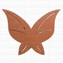 leather keychain/fobs  - Butterfly XL Dark Natural 13 × 10 cm