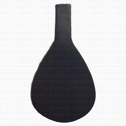 leather keychain/fobs  - drop long Black 9,5 × 5 cm (flap 12 mm) - pict. 1