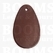 leather keychain/fobs - drop with hole Medium brown 7 × 4,3 cm - pict. 1