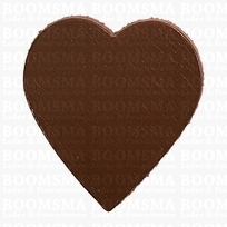 leather keychain/fobs - heart big Medium brown 6 × 5,5 cm