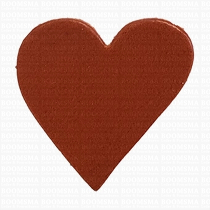 leather keychain/fobs - heart smal ( not symmetrical) Light brown / cognac 4 × 3,8 cm - pict. 1