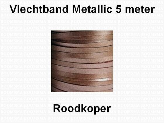 Leather lace metallic 5 METER REDCOPPER 3,5 mm (5 metre) - pict. 1
