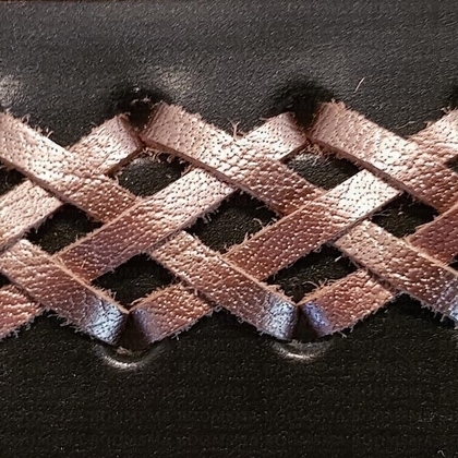 Leather lace metallic 5 METER REDCOPPER 3,5 mm (5 metre) - pict. 2