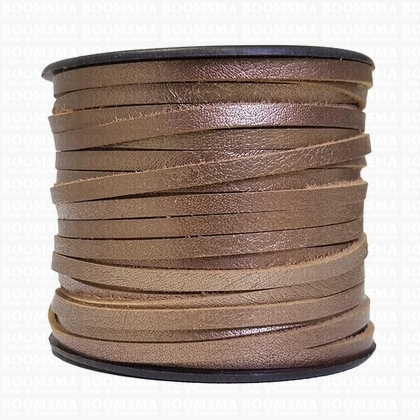 Leather lace metallic brass kansa/tamba 3,5 mm, 25 meter (per spool) - pict. 1