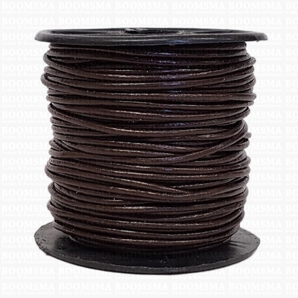 Leather lace round Ø 0,9 a 1,0 mm rol brown 0,9 mm, rol 50 meter (per roll) - pict. 2