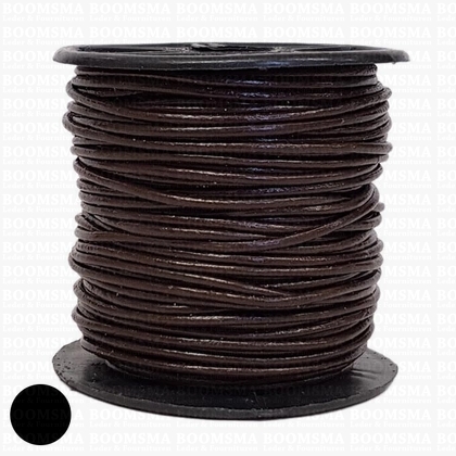Leather lace round Ø 0,9 a 1,0 mm rol brown 0,9 mm, rol 50 meter (per roll) - pict. 1
