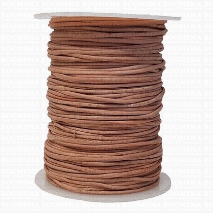 Leather lace round Ø 0,9 a 1,0 mm rol natural Ø 1,0 mm, rol 50 meter (per roll) - pict. 2