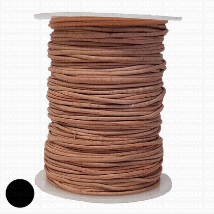 Leather lace round Ø 0,9 a 1,0 mm rol natural Ø 1,0 mm, rol 50 meter (per roll) - pict. 1