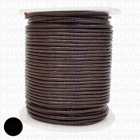 Leather lace round Ø 2 mm rol brown 2 mm, rol 25 meter (per roll)