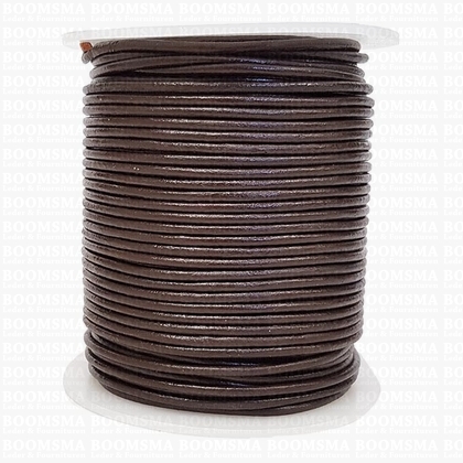Leather lace round Ø 2 mm rol brown 2 mm, rol 25 meter (per roll) - pict. 2