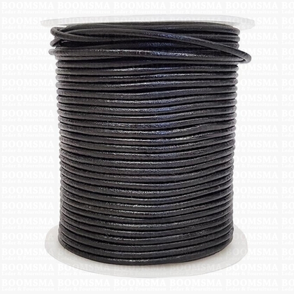 Leather lace round Ø 2 mm rol black 2 mm, rol 25 meter (per roll) - pict. 2