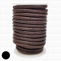 Leather lace round Ø 6 mm roll dark brown Ø 6 mm, roll 10 meter (per roll)