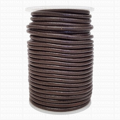 Leather lace round Ø 4 mm roll brown Ø 4 mm, roll 25 meter (per roll) - pict. 2