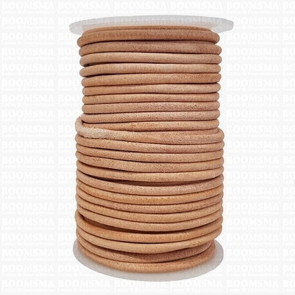 Leather lace round Ø 4 mm roll natural Ø 4 mm, roll 25 meter (per roll) - pict. 2