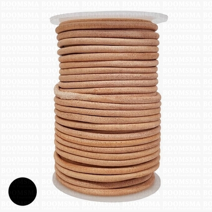Leather lace round Ø 4 mm roll natural Ø 4 mm, roll 25 meter (per roll) - pict. 1