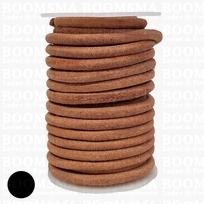 Leather lace round Ø 6 mm roll natural Ø 6 mm, rol 10 meter (per rol)