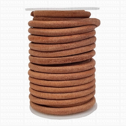Leather lace round Ø 6 mm roll natural Ø 6 mm, rol 10 meter (per rol) - pict. 2