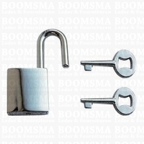 Padlock deluxe silver 35 × 16 mm, padlock with two keys (ea)