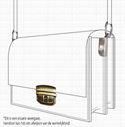 Lock luxe antique brass plated 4 × 4,5 cm (ea) - pict. 2
