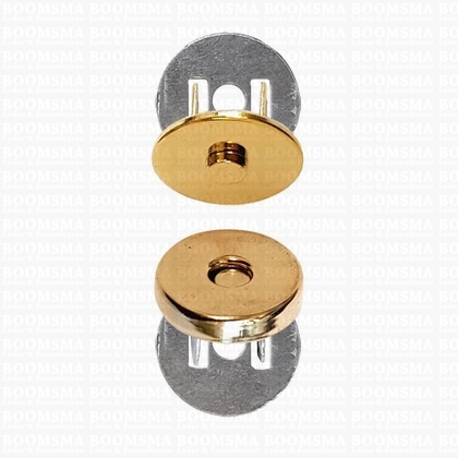 Magnetic lock thick gold Ø 14 mm (9/16 inch), total thickness 4 mm (per 5) - pict. 1