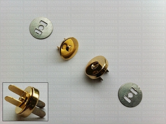 Magnetic lock thick gold Ø 14 mm (9/16 inch), total thickness 4 mm (per 5) - pict. 2