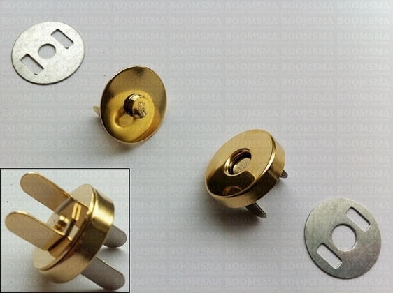 Magnetic lock thick gold Ø 18 mm (¾ inch), total thickness 5 mm (per 5) - pict. 2