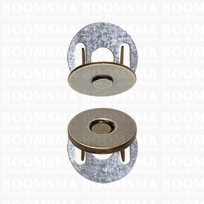 Magnetic lock thin antique brass plated Ø 14 mm , total thickness 2,5 mm (per 5)