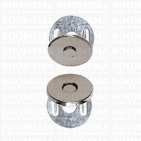 Magnetic lock thin silver Ø 14 mm , total thickness 2,5 mm (per 5)