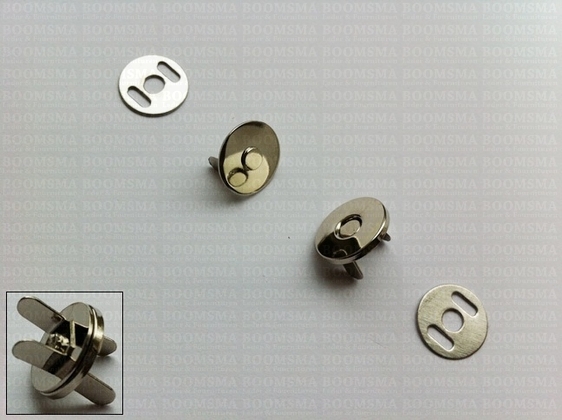 Magnetic lock thin silver Ø 14 mm , total thickness 2,5 mm (per 5) - pict. 2