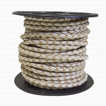 Metallic bolo cord white Ø 2,5 mm , 10 meter (per spool) - pict. 1