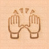 Mini 3D Stamps 'Emoji' approx. 14 x 14 mm raising hands - pict. 1