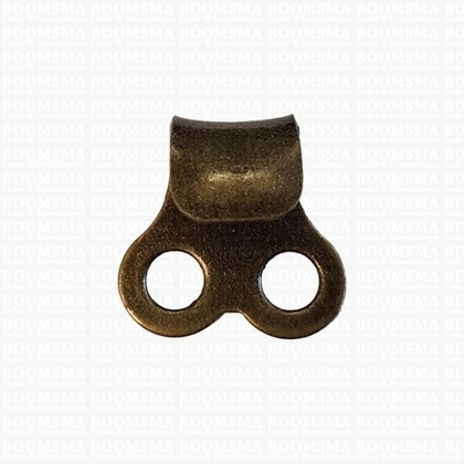 Mountaineering boot hook double antique brass plated 18 x 18 mm (per 10 pcs) - pict. 1