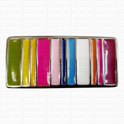 Multicolour buckle Diverse 30 mm with colourful emaille (7,5 cm x 3,5 cm) per piece - pict. 1