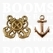 Nautic decorations gold double anchor (rivetback), (3/pack) (per pack ) - pict. 2