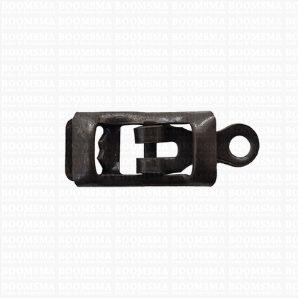 Centre bar buckle with plate small - 8 mm nearly black 8 mm (clamp version) - pict. 1