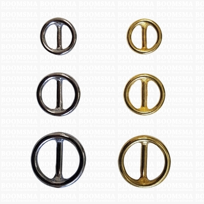 O-ring with centre bar Ø 20 mm solid brass (Gold) - pict. 1