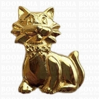 Ornament cat with bow gold cat large