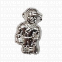 Ornament OUT=OUT silver 'Boy' with rivets colour: silver measurements: 1,8 x1,0 cm